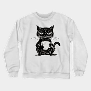 Lazy Cat Drinking Coffee Crewneck Sweatshirt